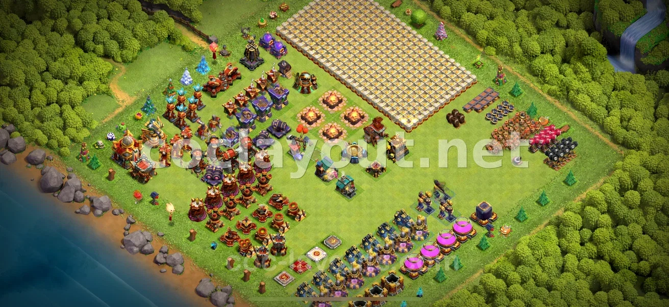 Base Híbrida TH16 per a Defensa Equilibrada – previsualització del disseny TH16