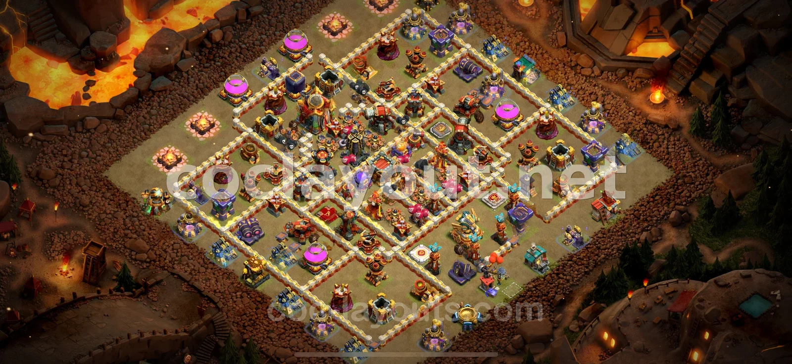 TH16 War Base for Clan War Dominance – TH16 layout preview