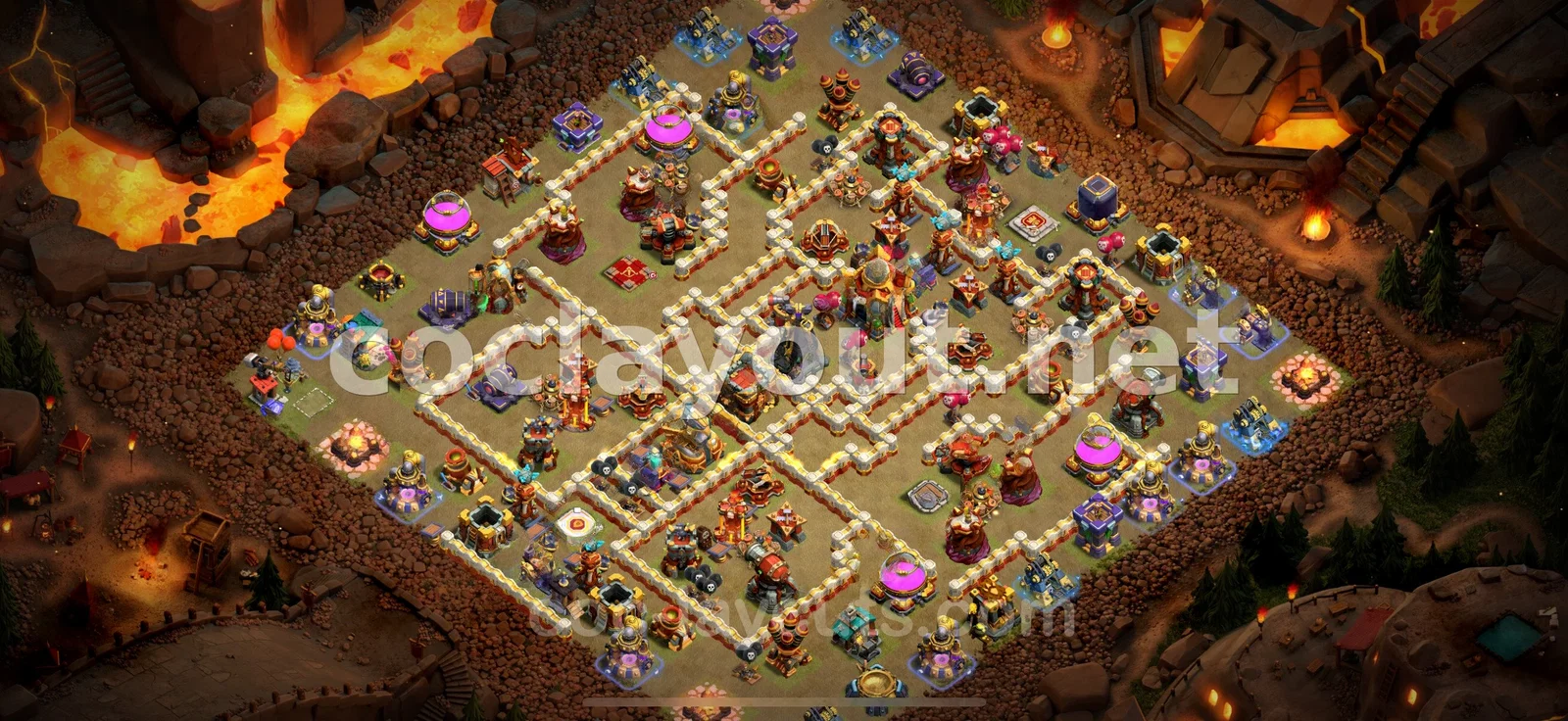 TH16 War Base Designed for Defense – TH16 layout preview