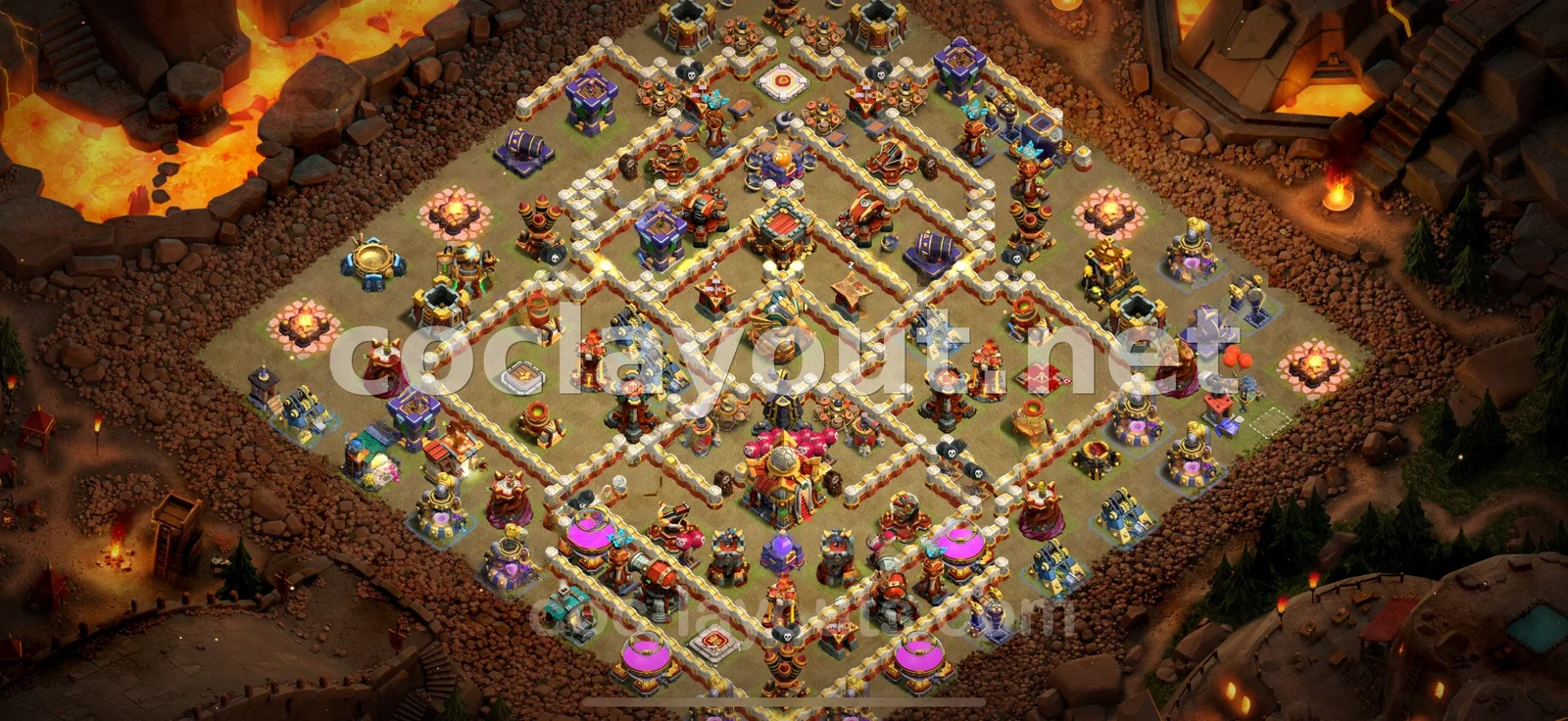 Préparez-vous aux Guerres de Clans avec cette Base de Guerre TH16 – aperçu du plan TH16