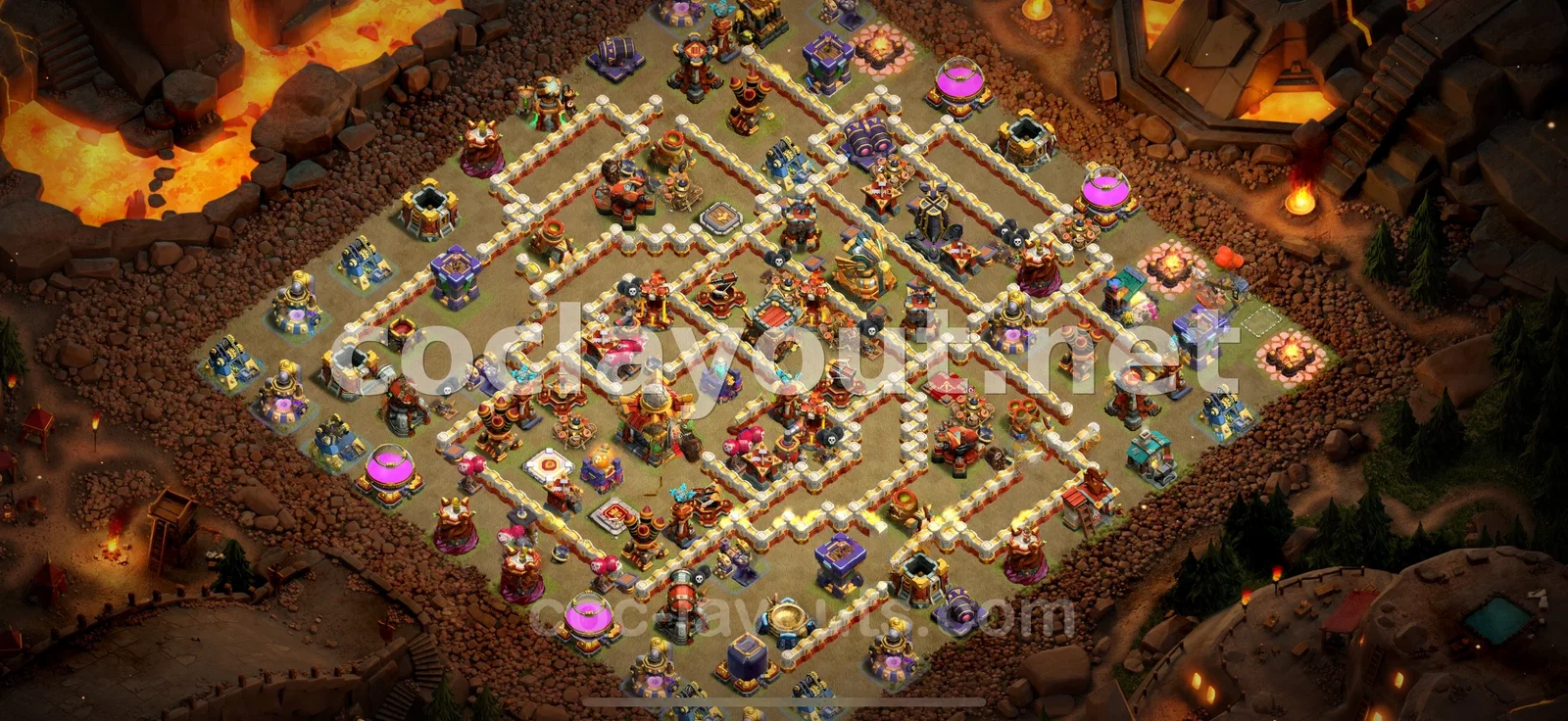 Optimisez vos Guerres de Clans avec cette Base de Guerre TH16 – aperçu du plan TH16