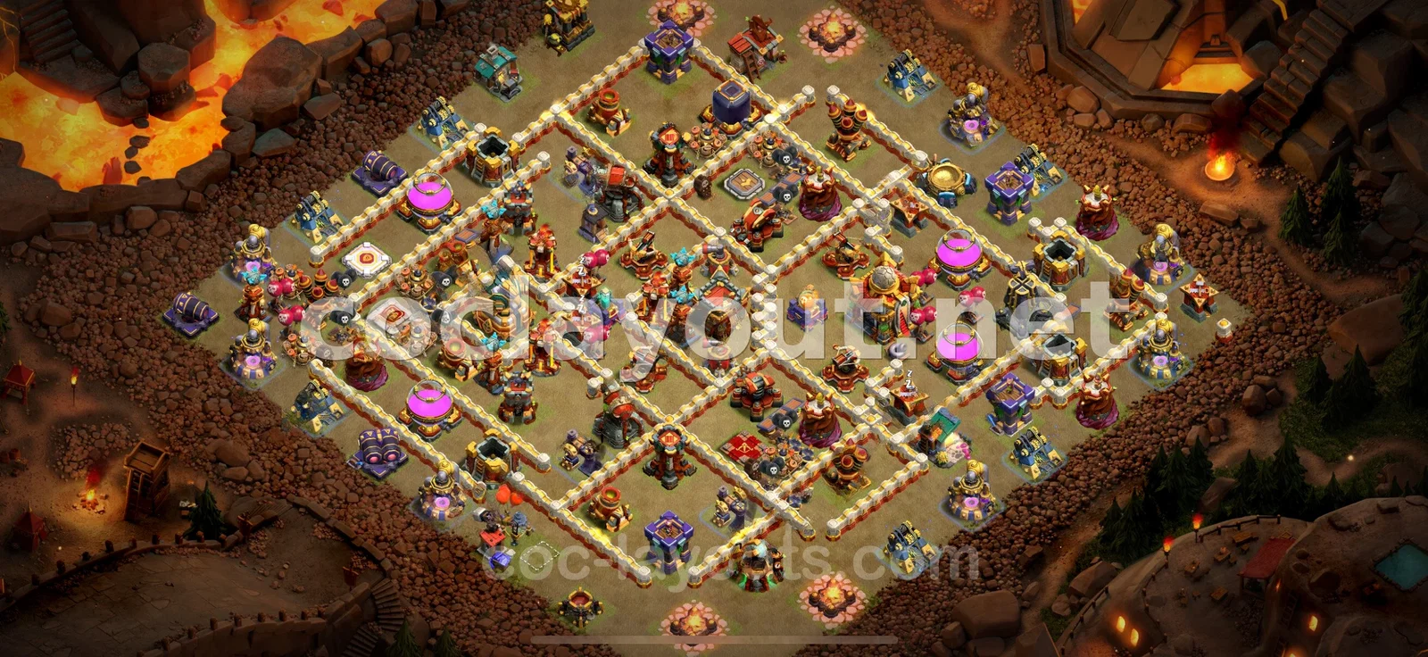 Mejor Diseño de Guerra TH16 para Guerra de Clanes – vista previa del diseño TH16