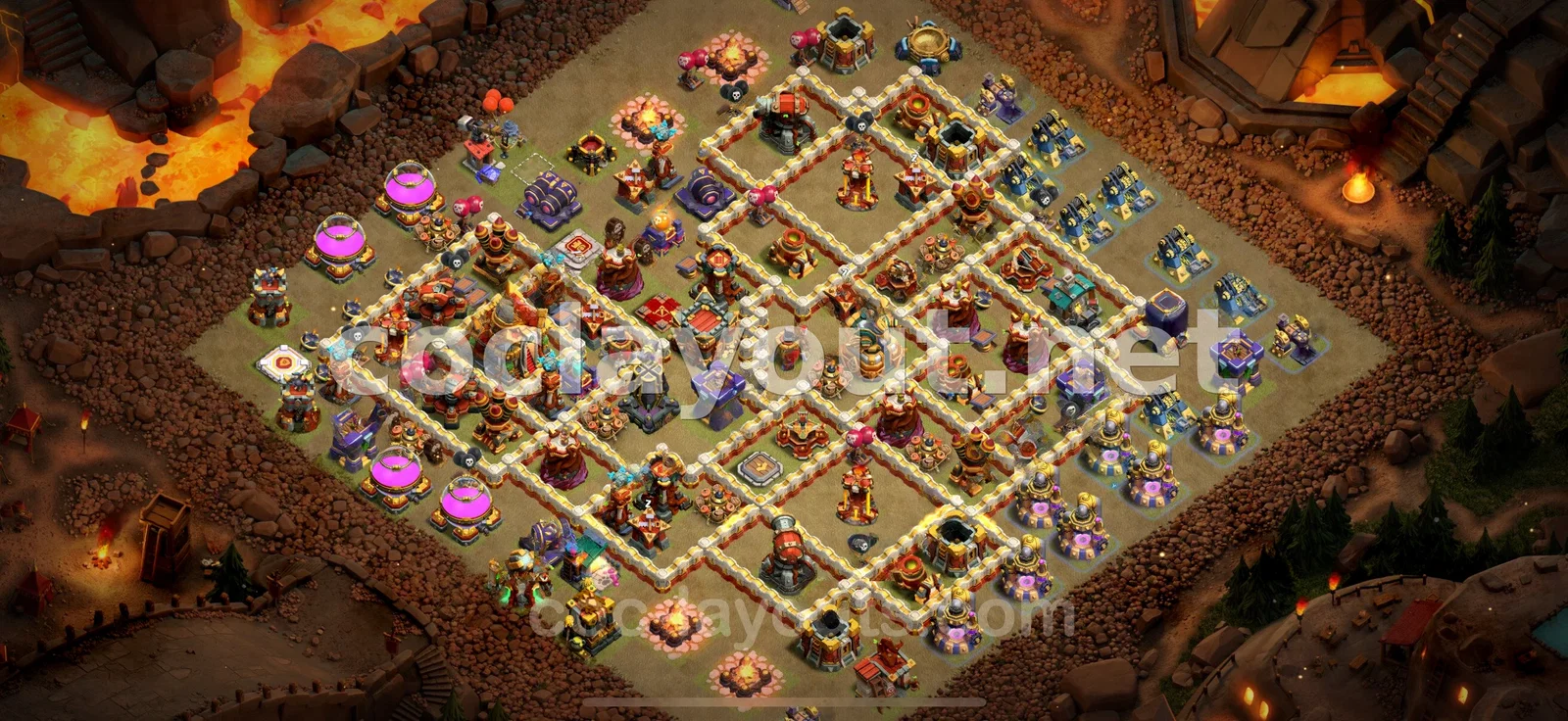 Plan de village pour base de guerre TH16 efficace – aperçu du plan TH16