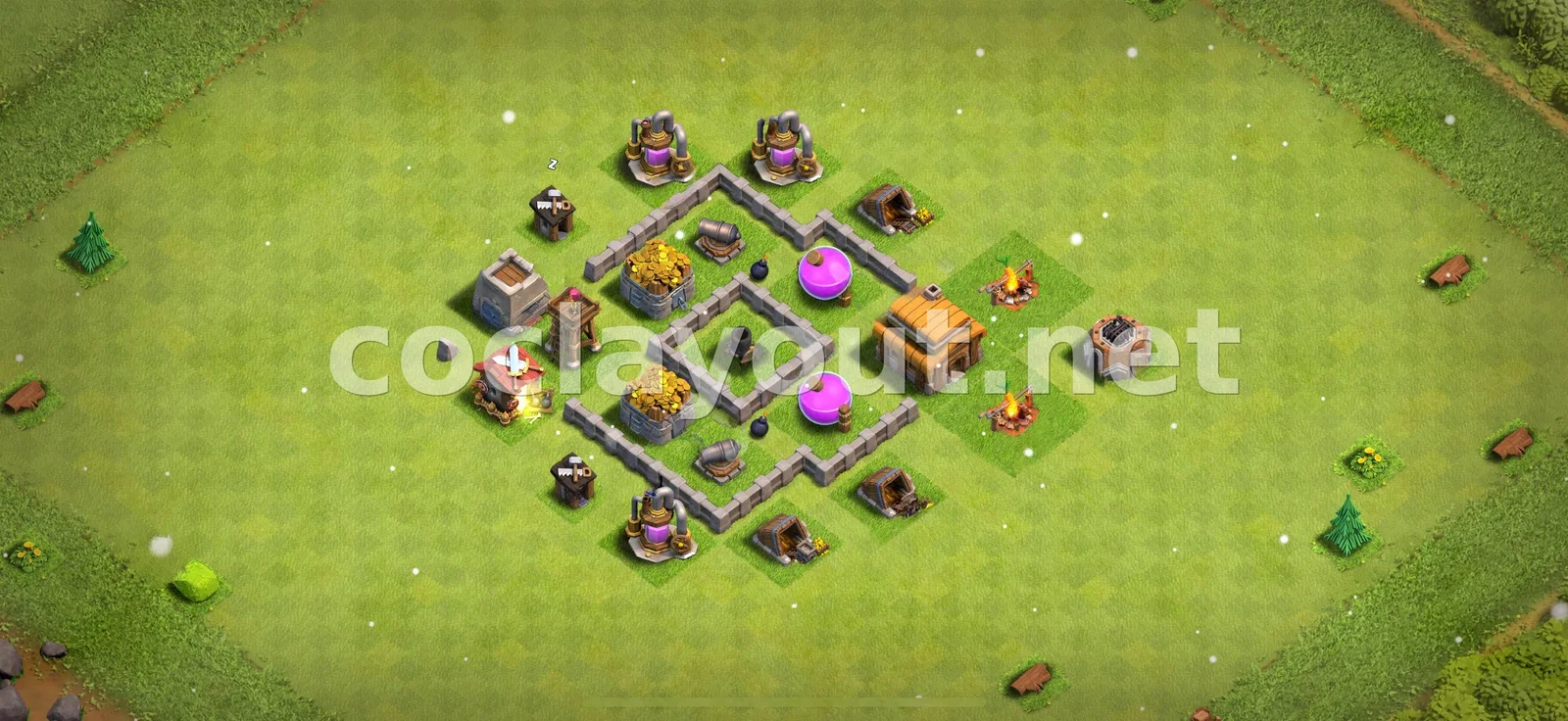 Conception Stratégique de Base de Farm TH3 – aperçu du plan TH3