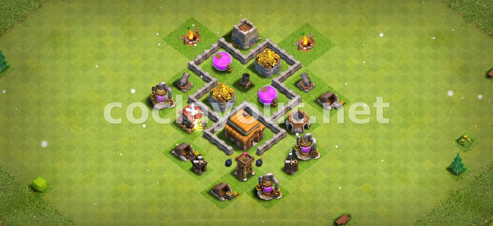 Meilleure Base de Farm TH3 – aperçu du plan TH3