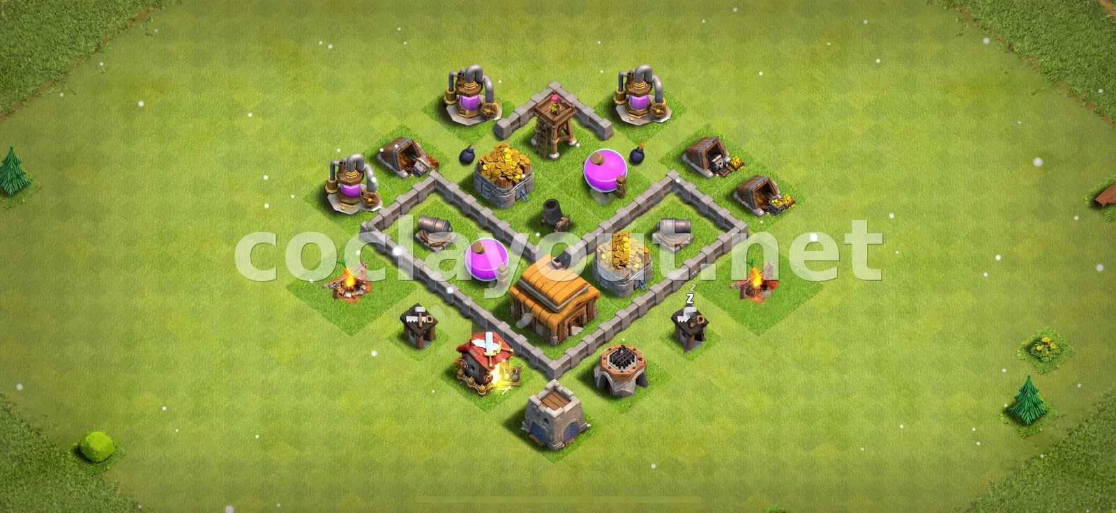 Base de Farm TH3 pour Protéger vos Ressources – aperçu du plan TH3