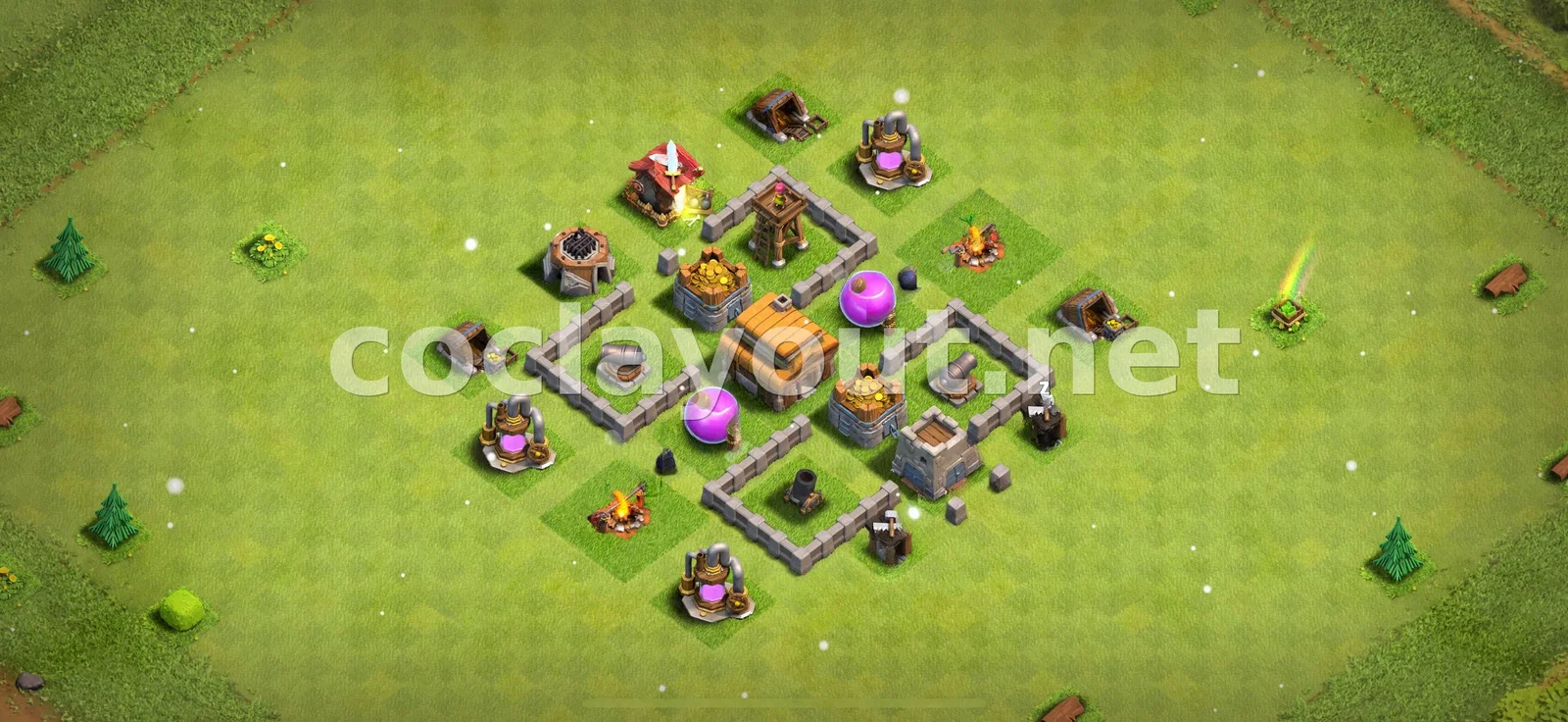 Plan de base de farm TH3 pour sécuriser vos ressources – aperçu du plan TH3