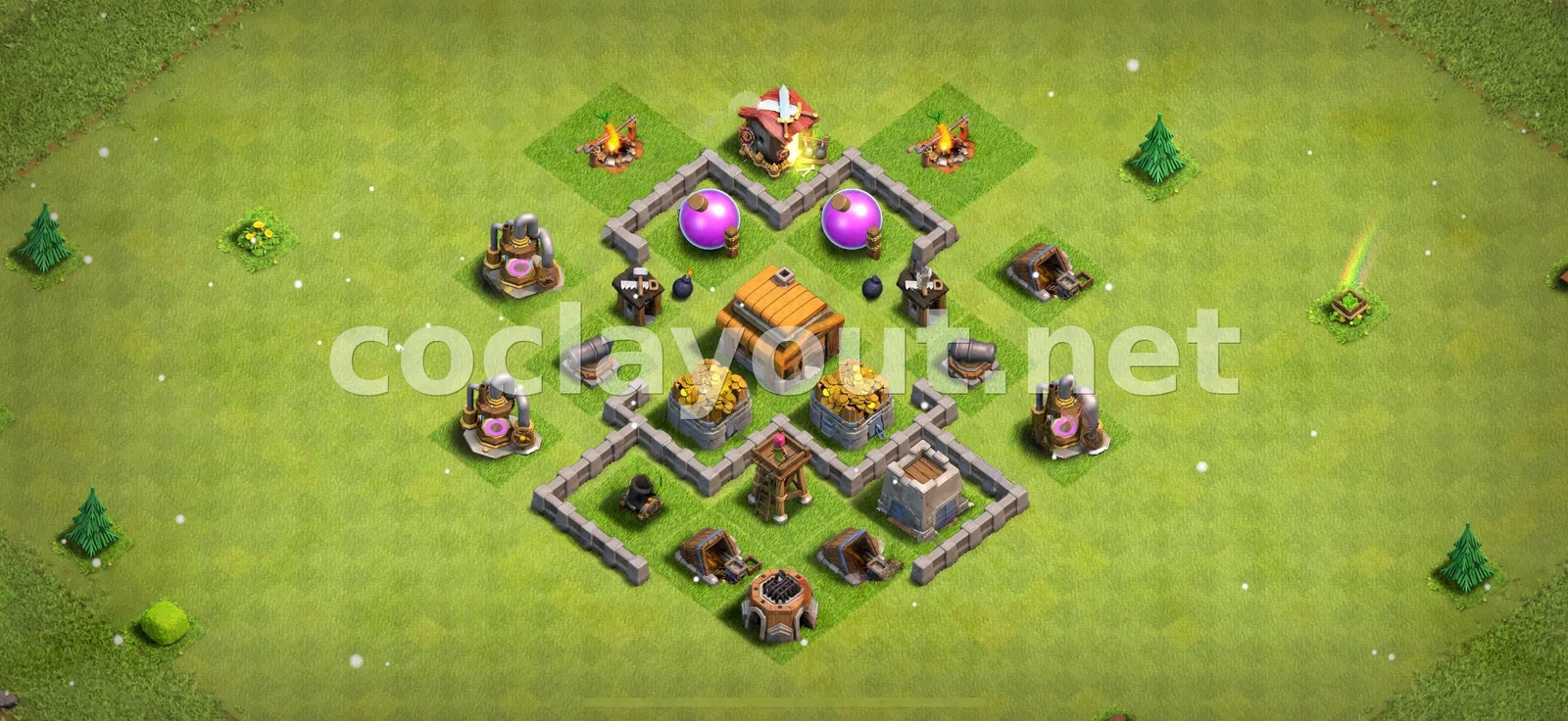 Base de farm TH3 pour sécuriser vos ressources – aperçu du plan TH3