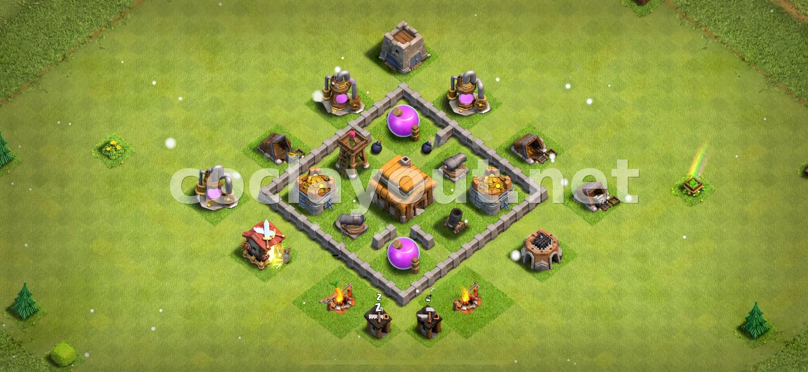 Base de Farm TH3 – aperçu du plan TH3