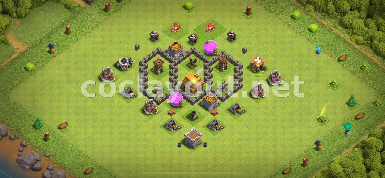 Base de Farming TH4 #13 – previsualització del disseny TH4