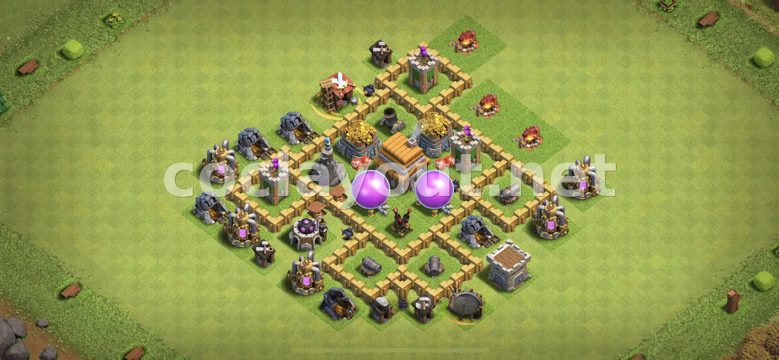 Diseño de farming TH5 para maximizar recursos – vista previa del diseño TH5