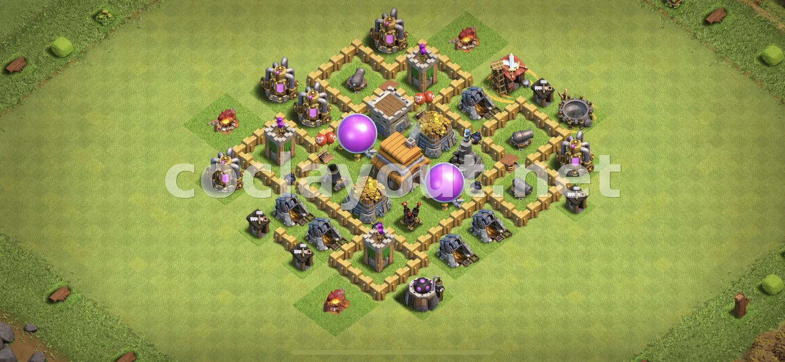 Protege tus recursos con el Diseño de Farming TH5 – vista previa del diseño TH5