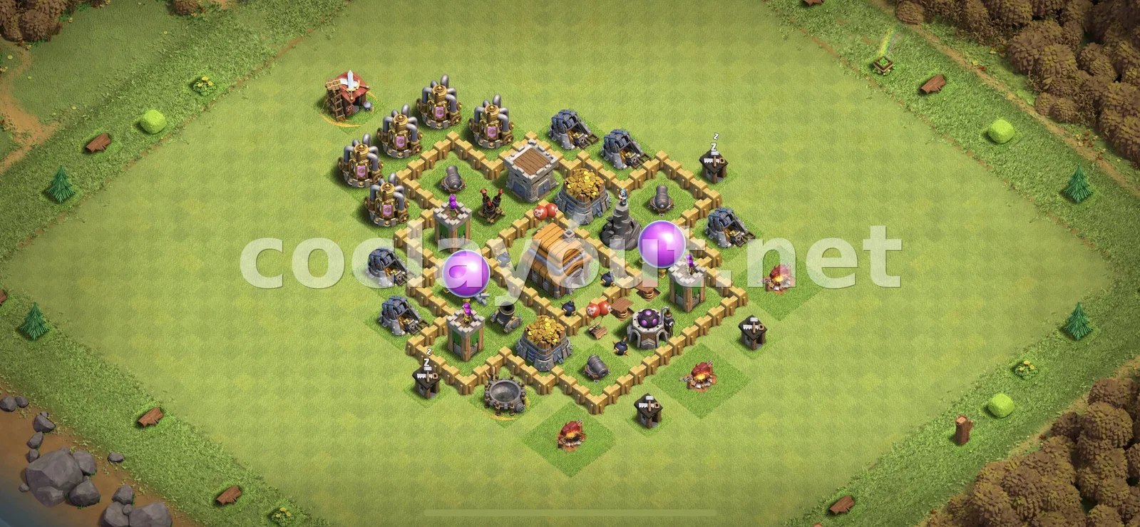 Protege tus Recursos con Diseño de Farming TH5 – vista previa del diseño TH5