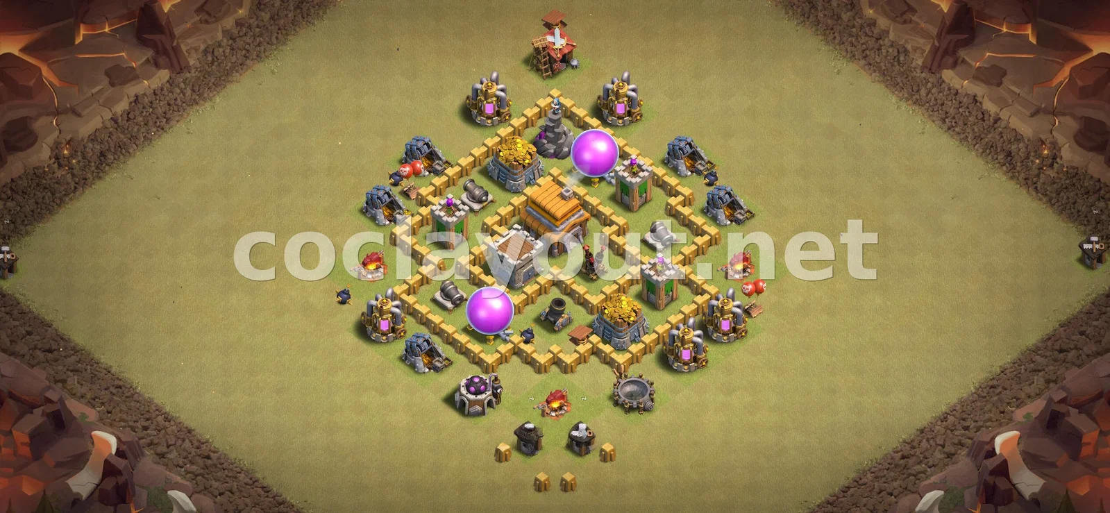战略 TH5 部落战阵型 – TH5 布局预览