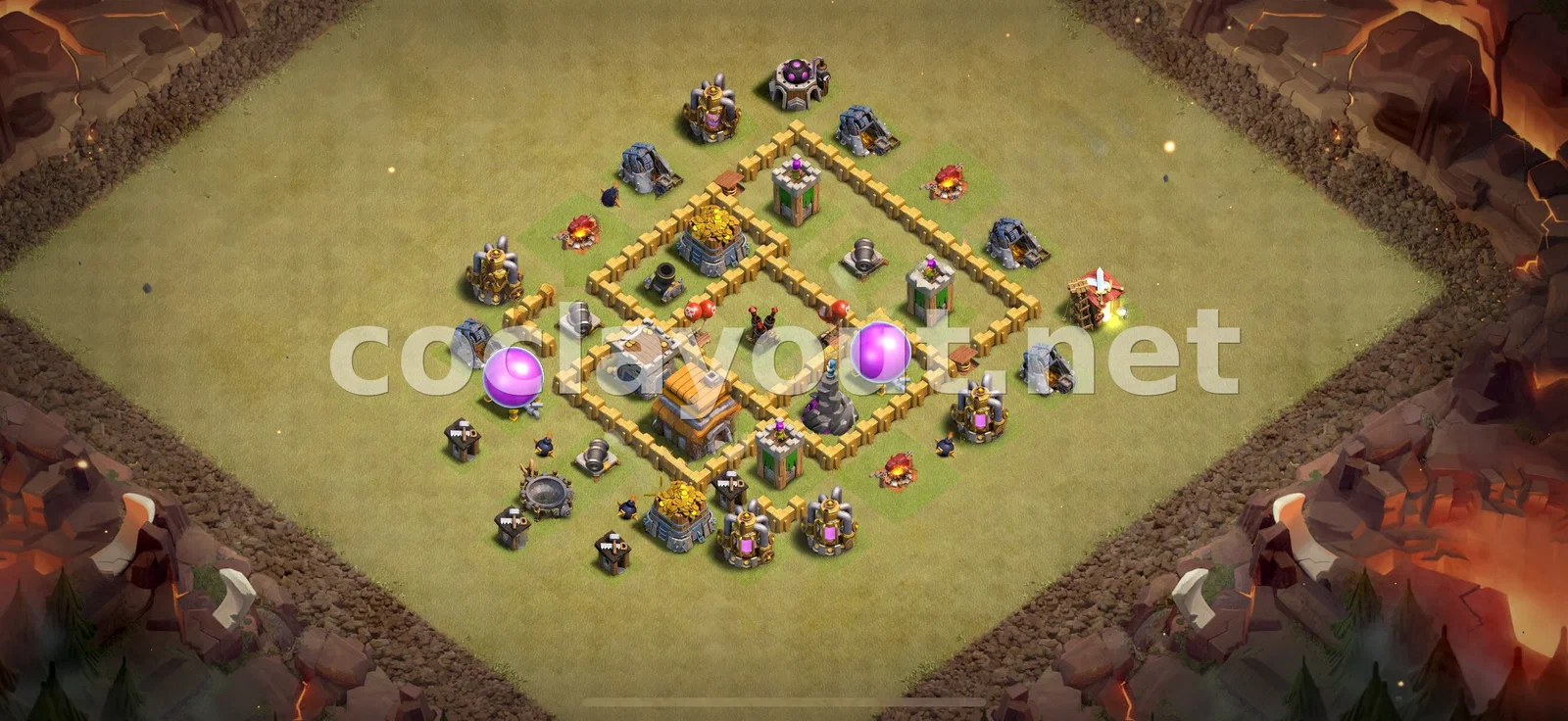 TH5 部落战阵型 - 强力防御策略 – TH5 布局预览