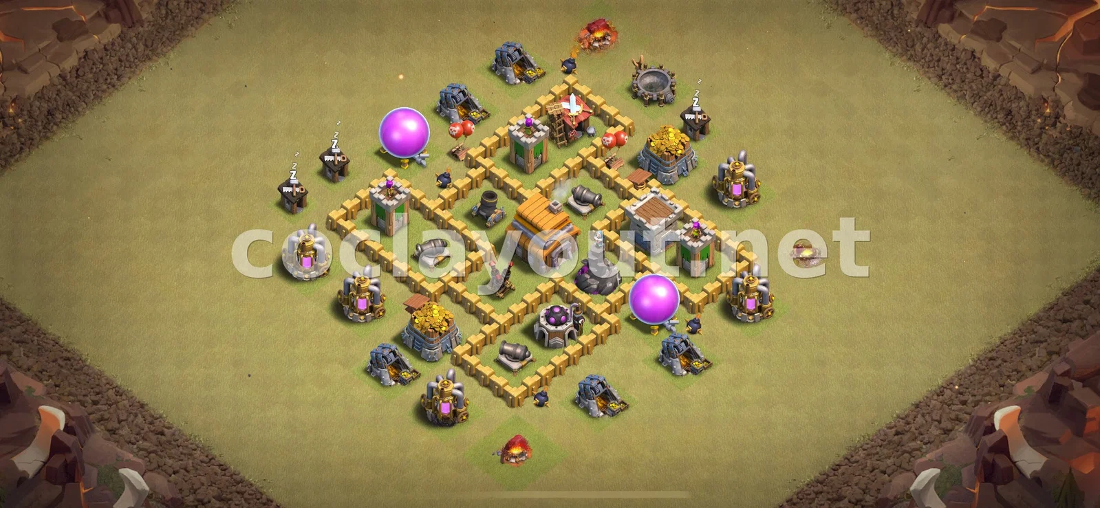TH5 部落战阵型助你在部落战中获胜 – TH5 布局预览