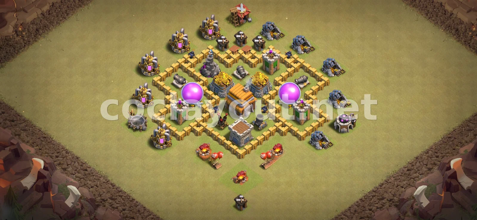 TH5 部落战阵型 #24 – TH5 布局预览