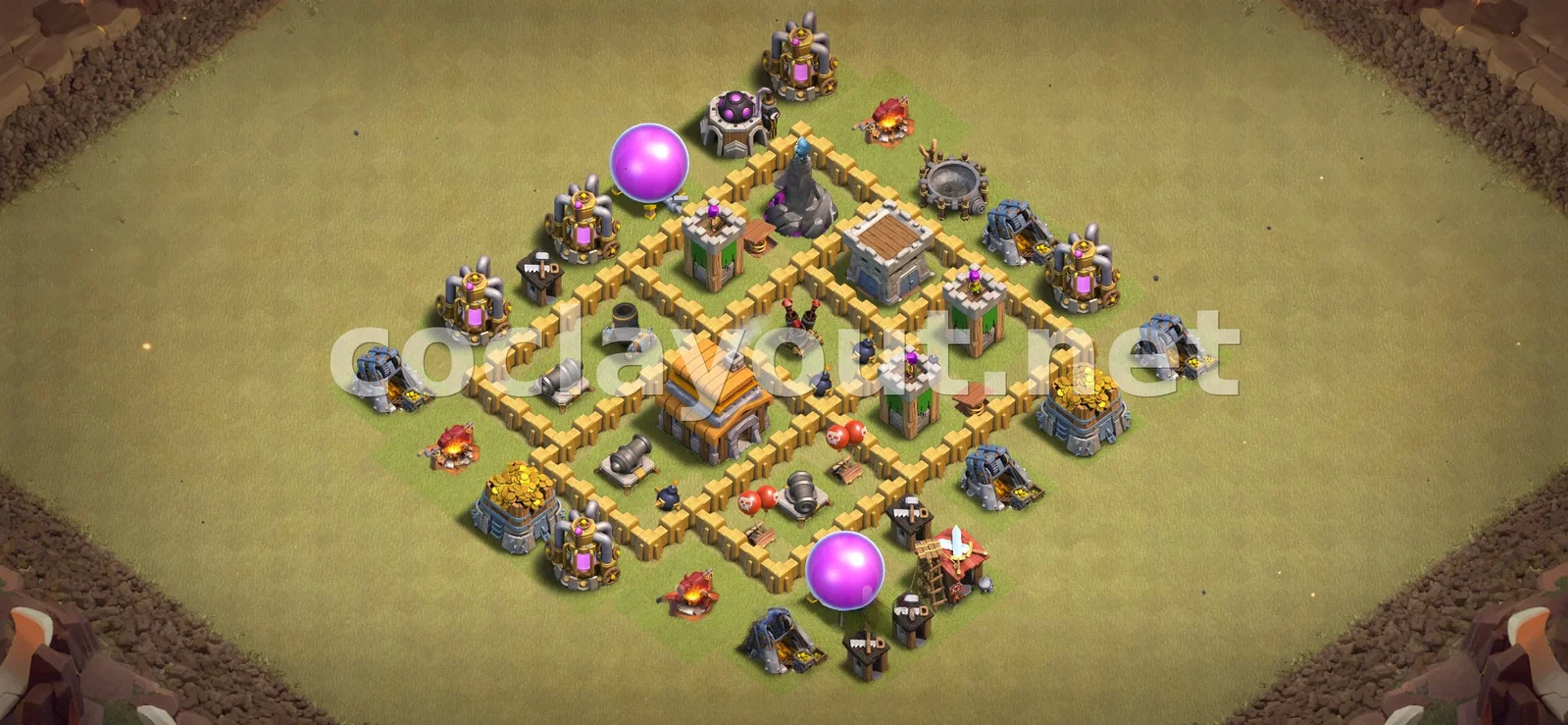 TH5 部落战阵型 #21 – TH5 布局预览