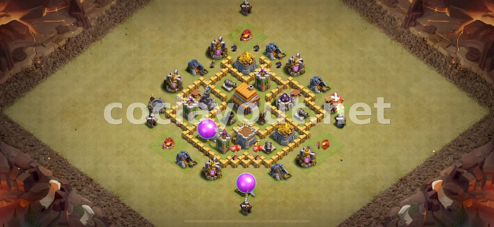 TH5 部落战阵型 #16 – TH5 布局预览
