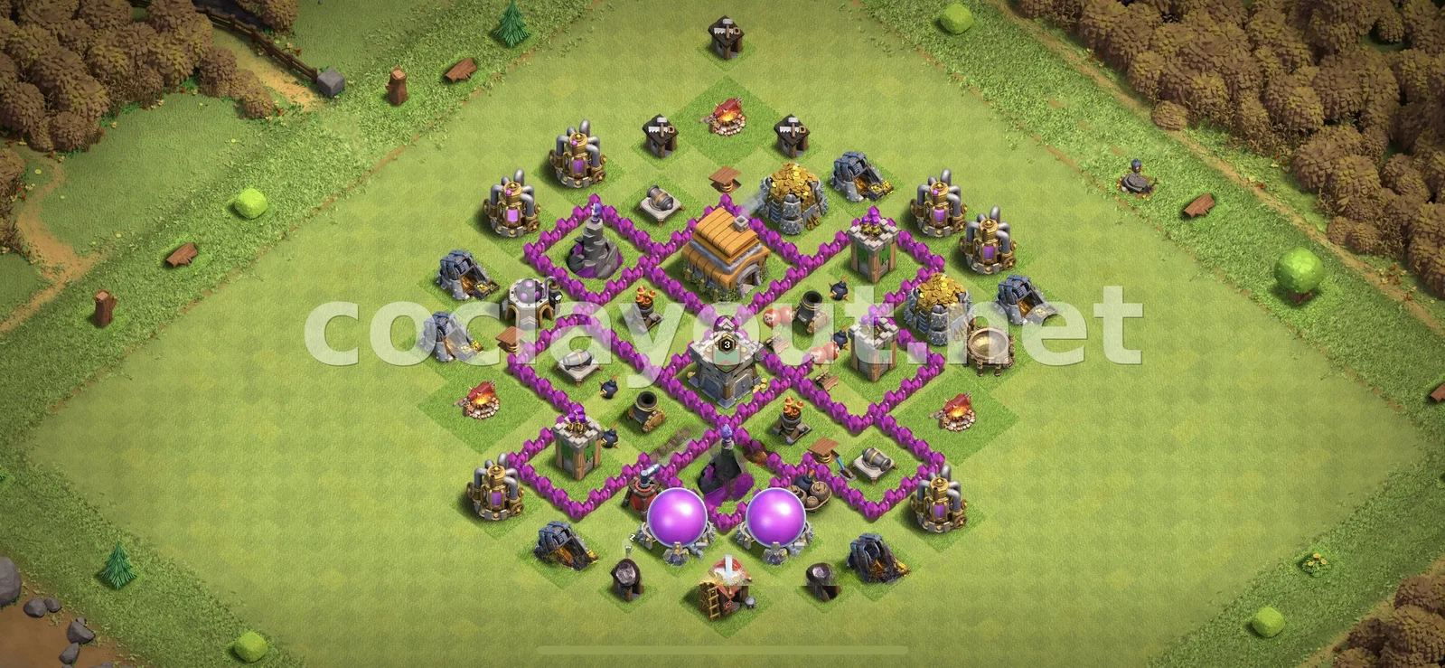 Meilleure Base Hybride TH6 – aperçu du plan TH6