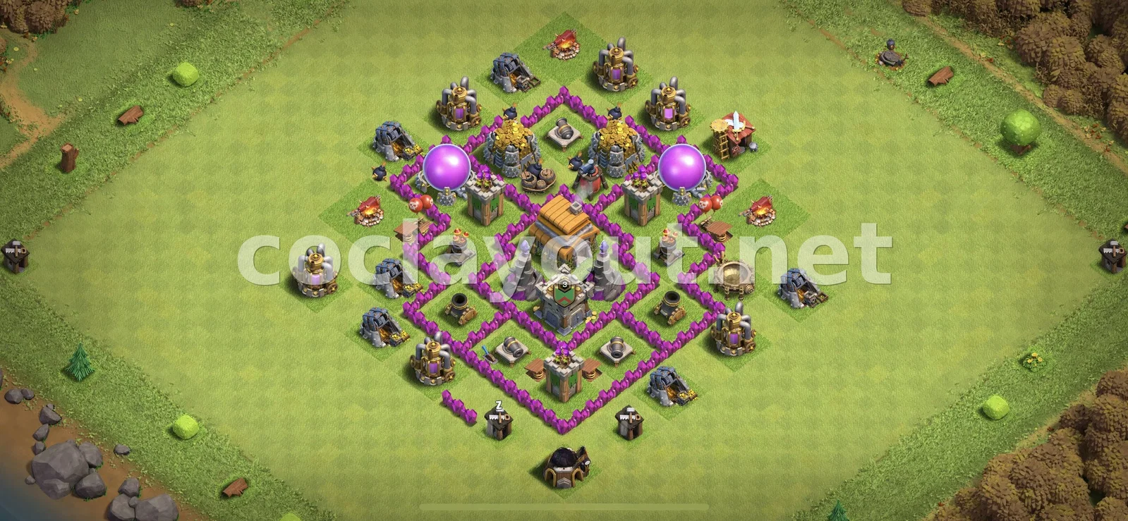 Meilleure Base Hybride pour TH6 – aperçu du plan TH6