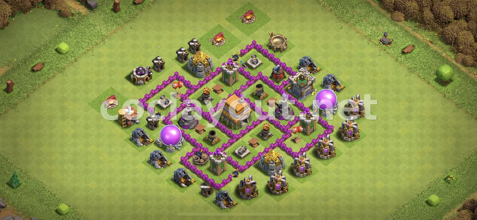 Meilleure Base Hybride pour TH6 – aperçu du plan TH6