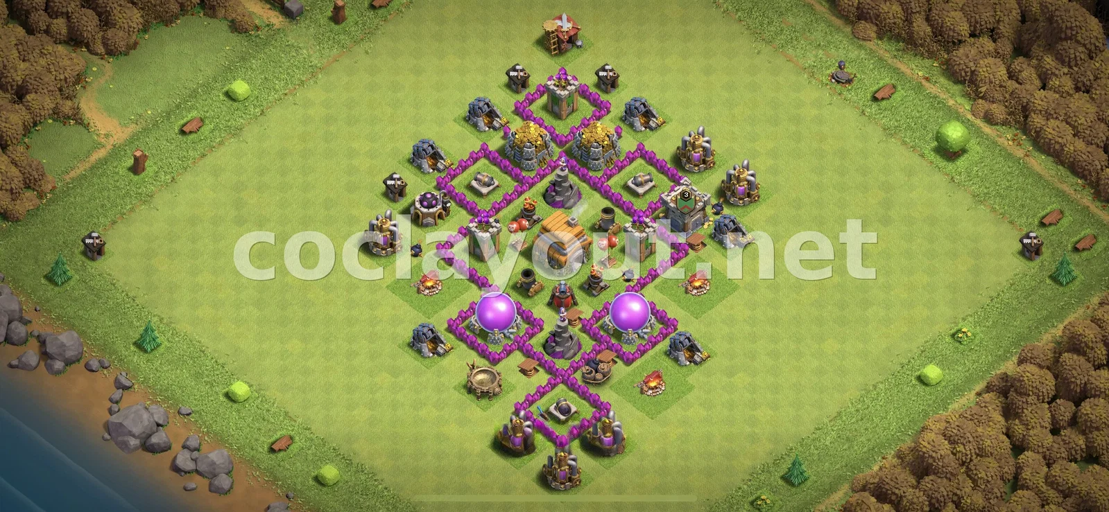 Renforcez votre village avec la base hybride TH6 – aperçu du plan TH6