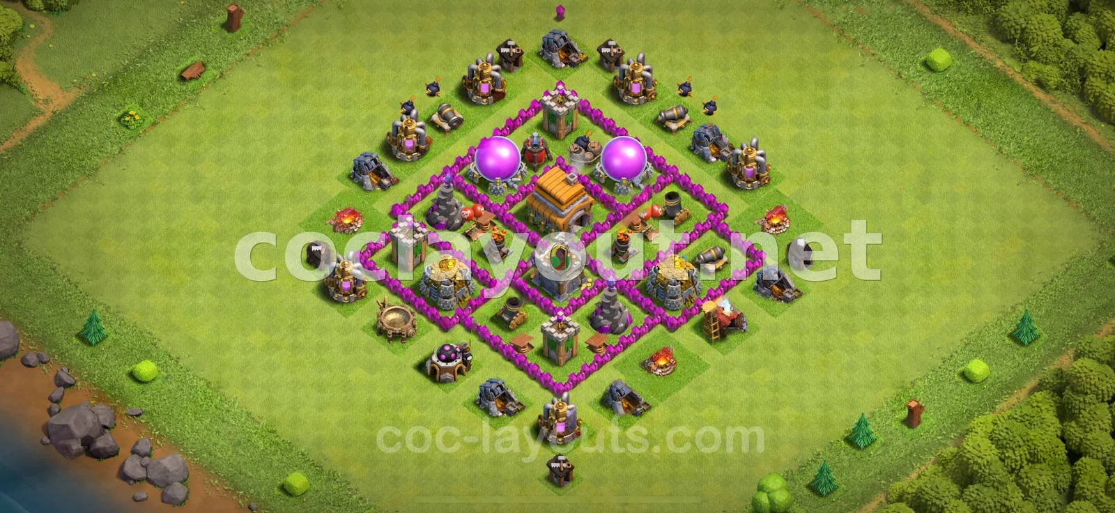 Гибридная база TH6 #26 – превью расстановки TH6