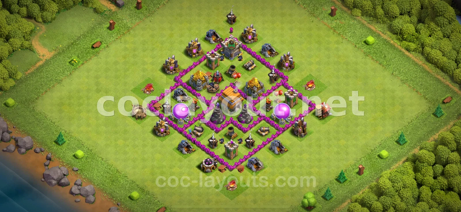 Эффективная Гибридная база TH6 – превью расстановки TH6