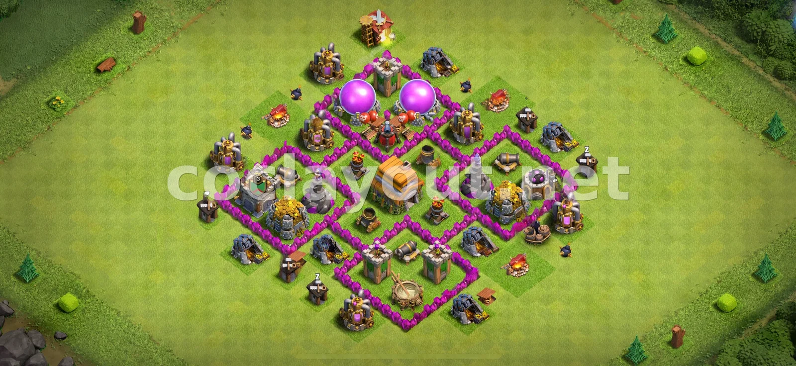 Эффективная Гибридная База для TH6 – превью расстановки TH6
