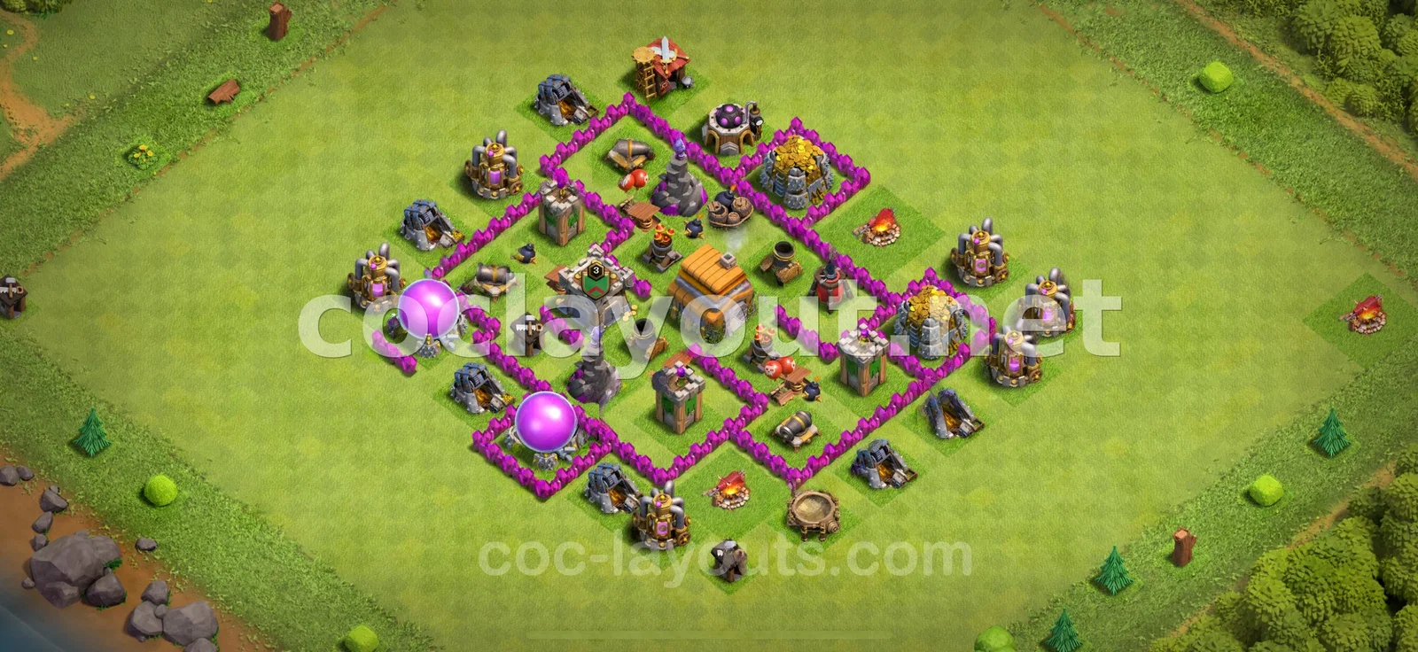 Гибридная база TH6 #7 – превью расстановки TH6