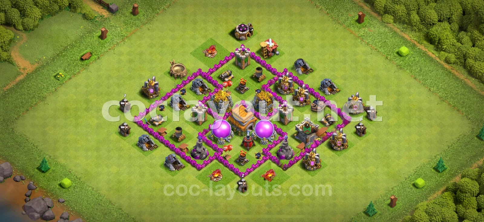Asegura tus recursos con el diseño de farming TH6 – vista previa del diseño TH6