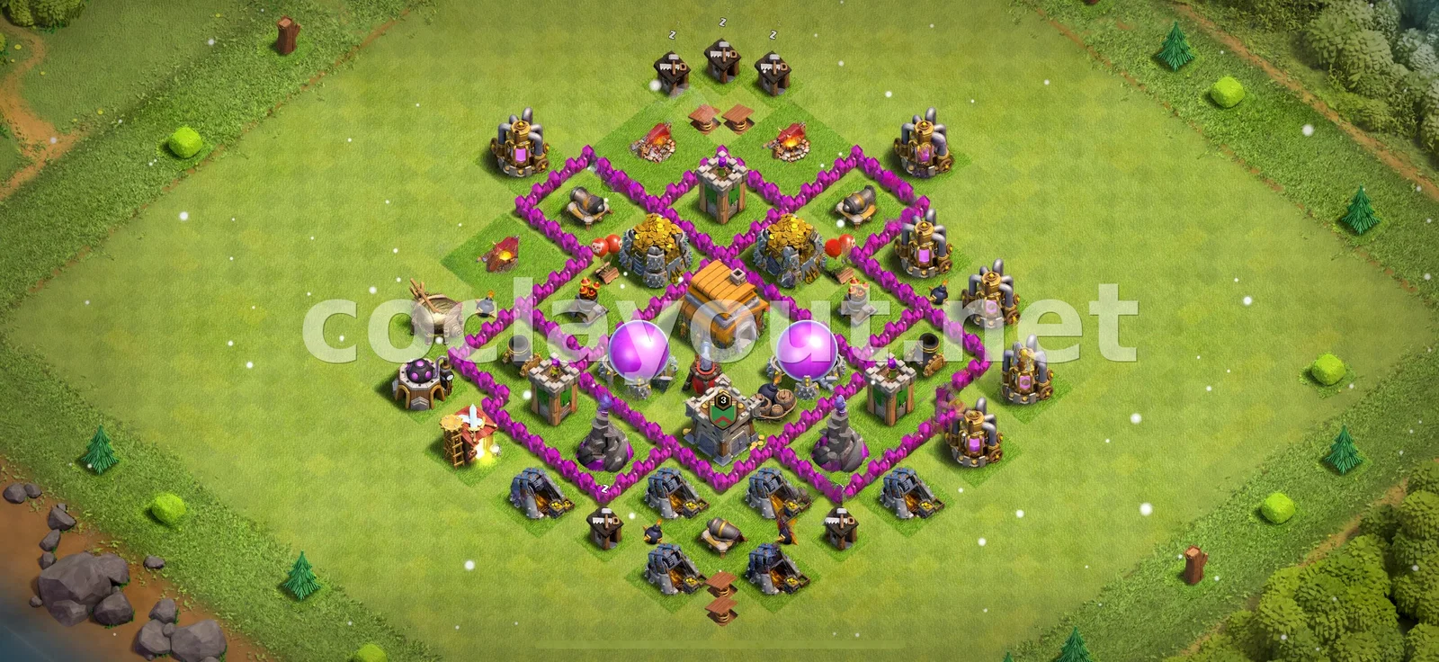 Diseño de Farming Efectivo TH6 – vista previa del diseño TH6