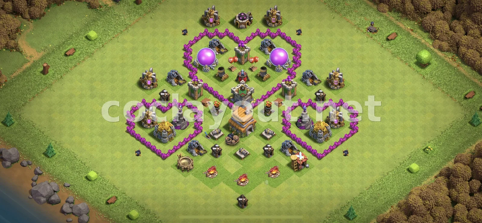 Эффективная гибридная база TH6 – превью расстановки TH6