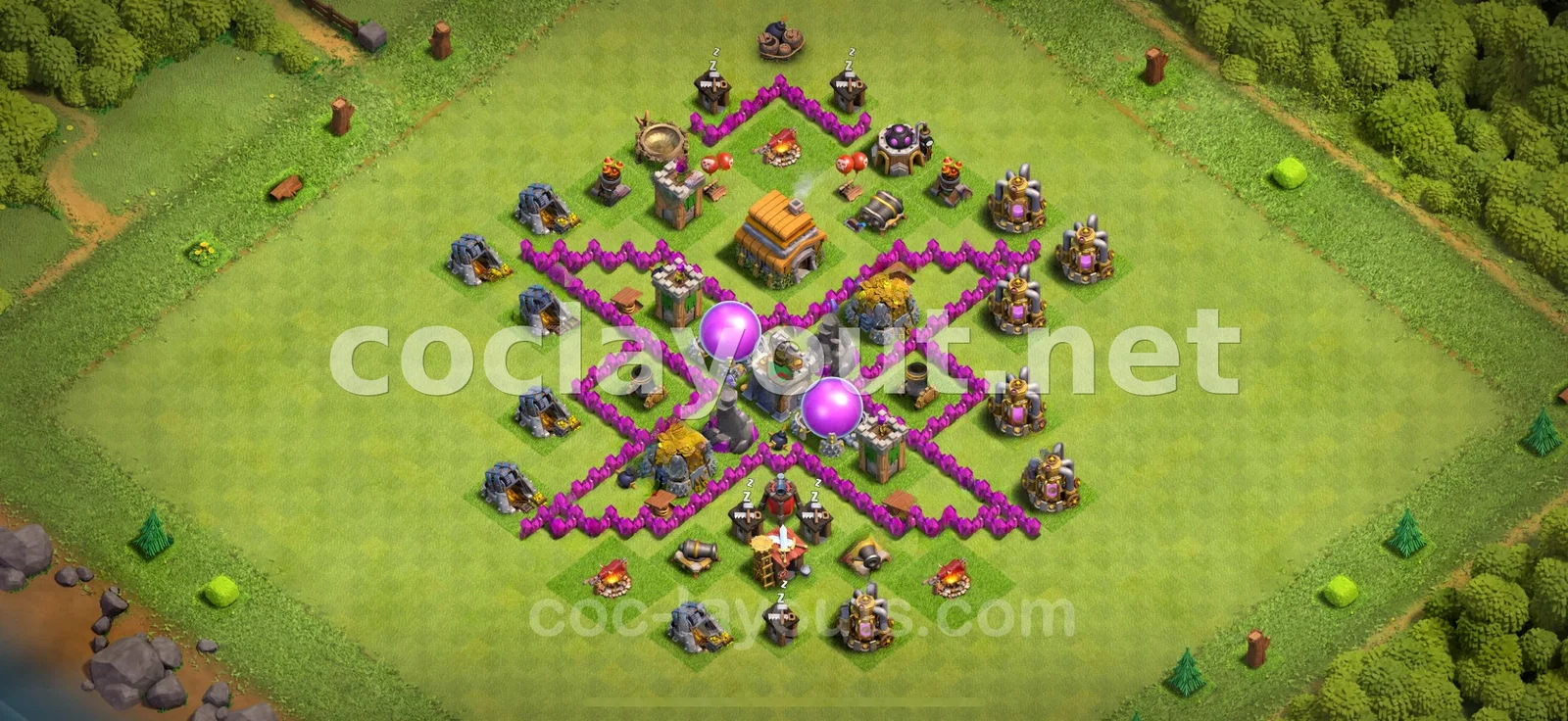 Гибридная база TH6 #21 – превью расстановки TH6