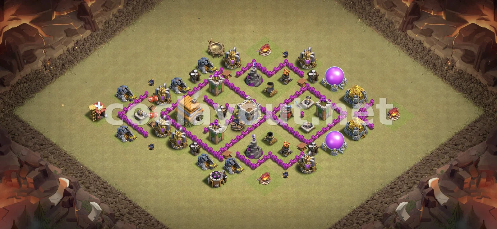 Diseño de Guerra TH6 Eficaz – vista previa del diseño TH6