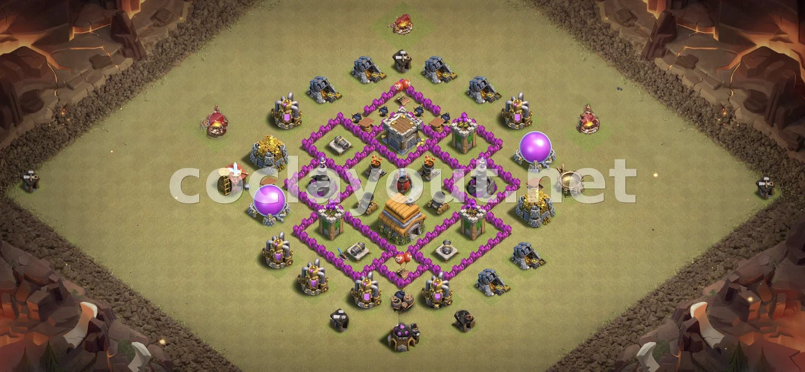 Diseño de Guerra TH6 Efectivo para Superar Rivales – vista previa del diseño TH6