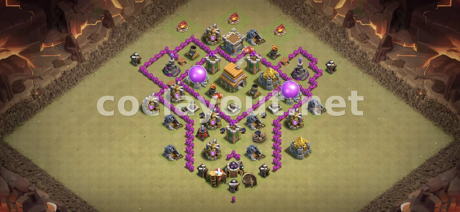 أفضل قاعدة حرب TH6 للقبائل – معاينة تصميم TH6