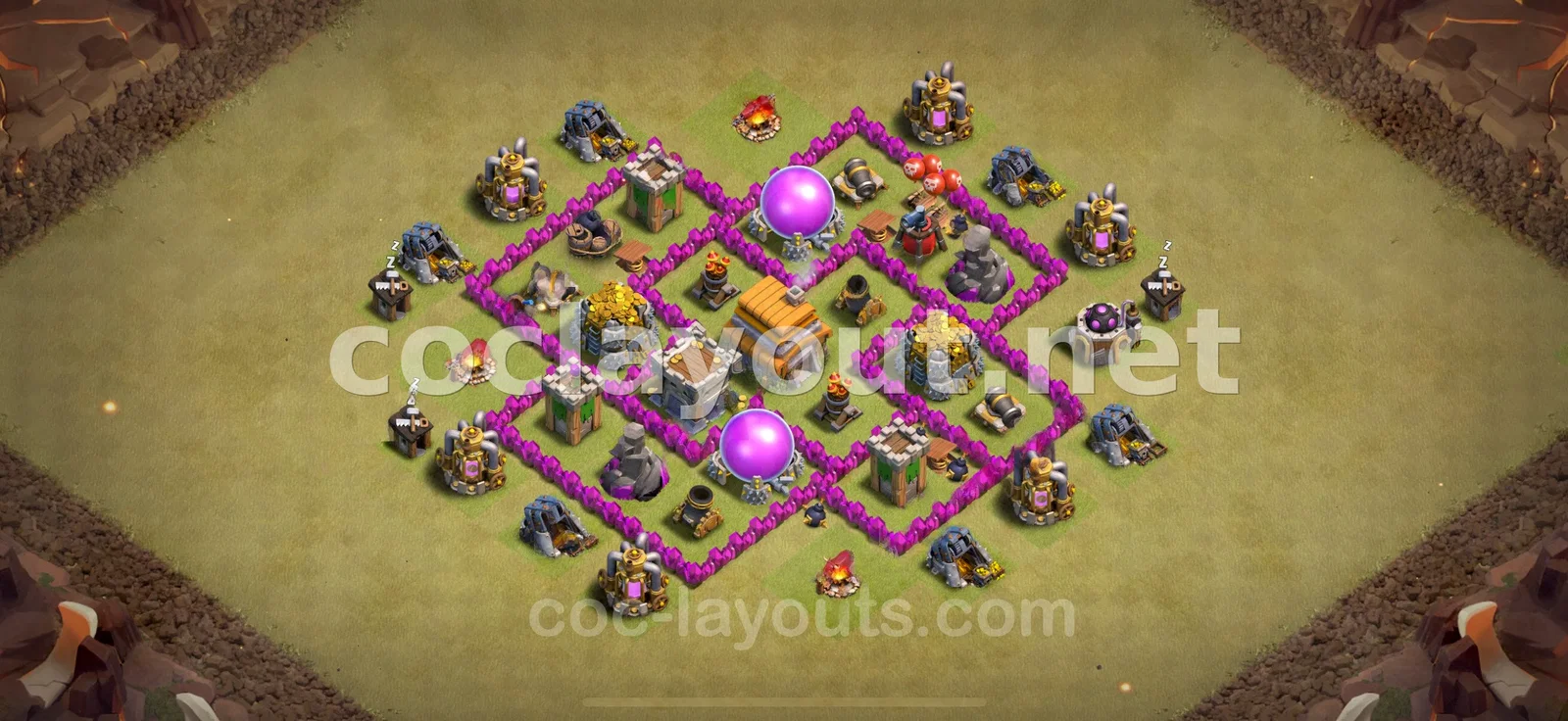 قاعدة حرب TH6 #33 – معاينة تصميم TH6
