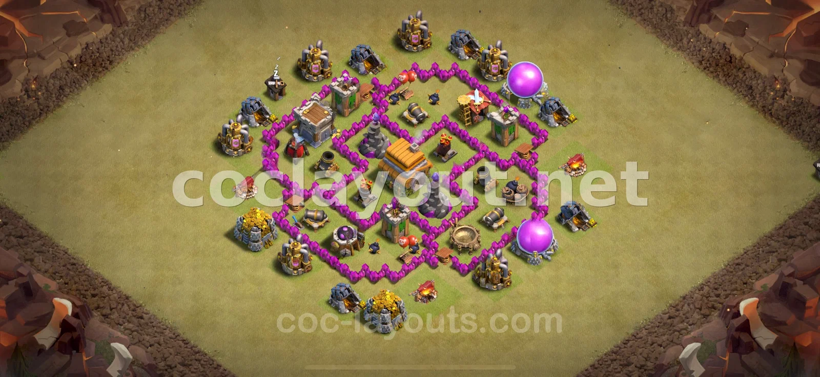 قاعدة حرب TH6 #29 – معاينة تصميم TH6