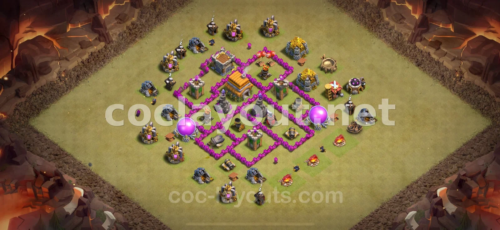 Strategic TH6 War Base Layout – TH6 layout preview