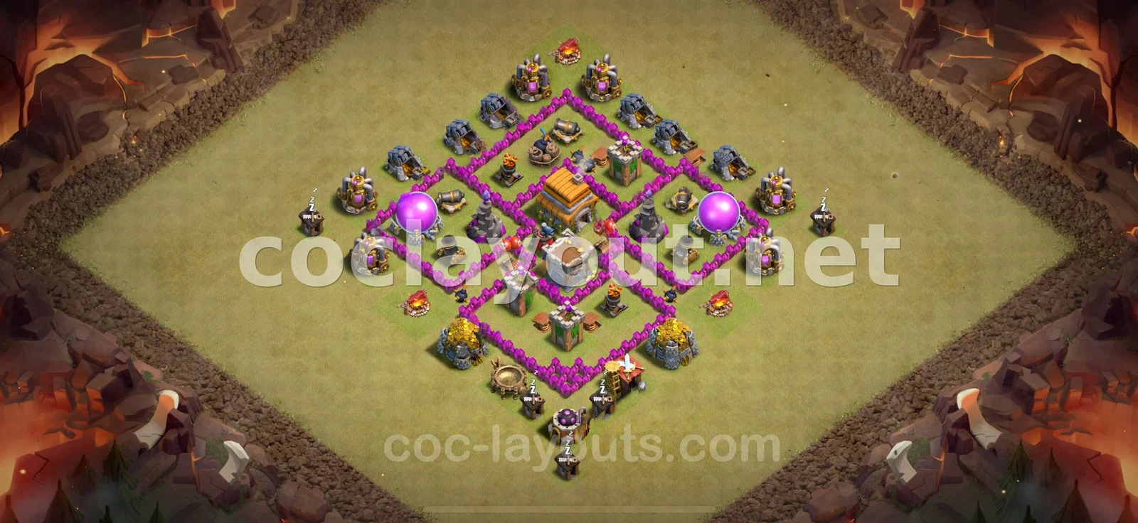 Effective TH6 War Base Layout – TH6 layout preview