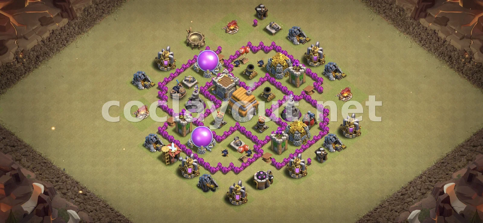 Diseño de Guerra TH6 Efectivo – vista previa del diseño TH6