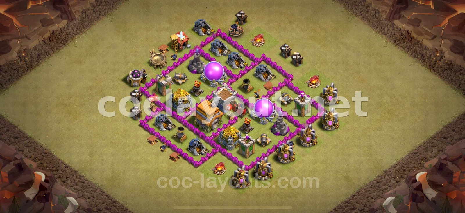Effective TH6 War Base Layout – TH6 layout preview