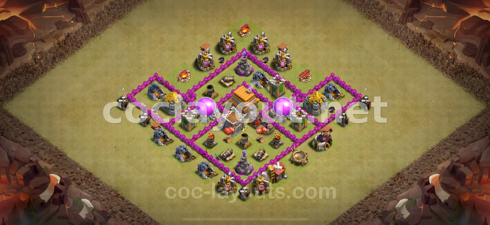 Strategic War Base for TH6 – TH6 layout preview