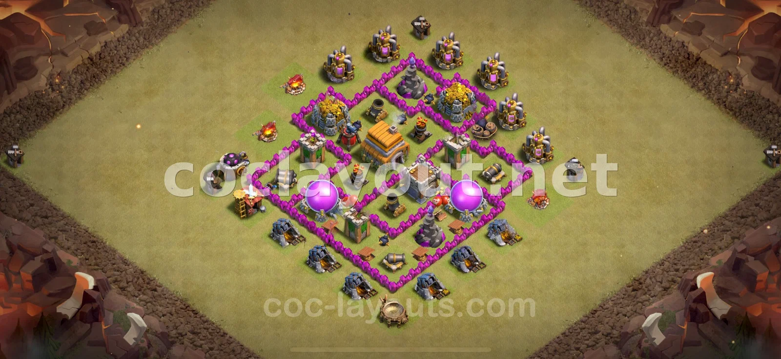 Strategic War Base for TH6 – TH6 layout preview