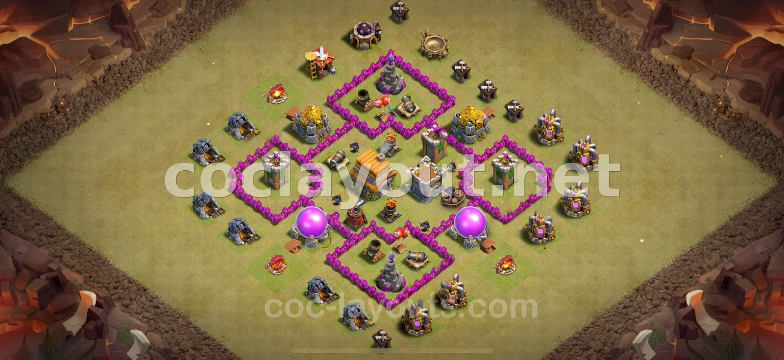 Best TH6 War Base Layout for Clash of Clans – TH6 layout preview