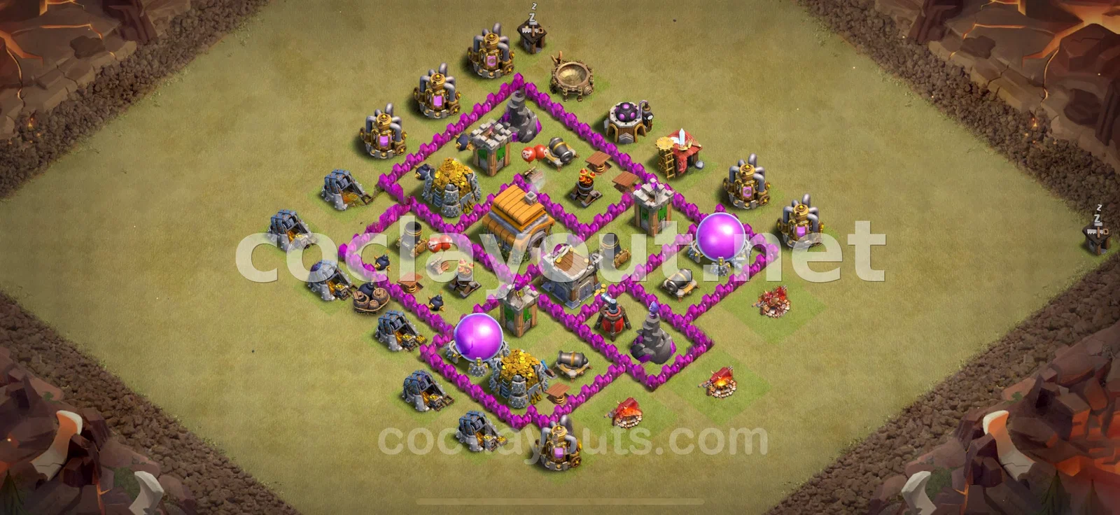 Strategic War Base for TH6 – TH6 layout preview