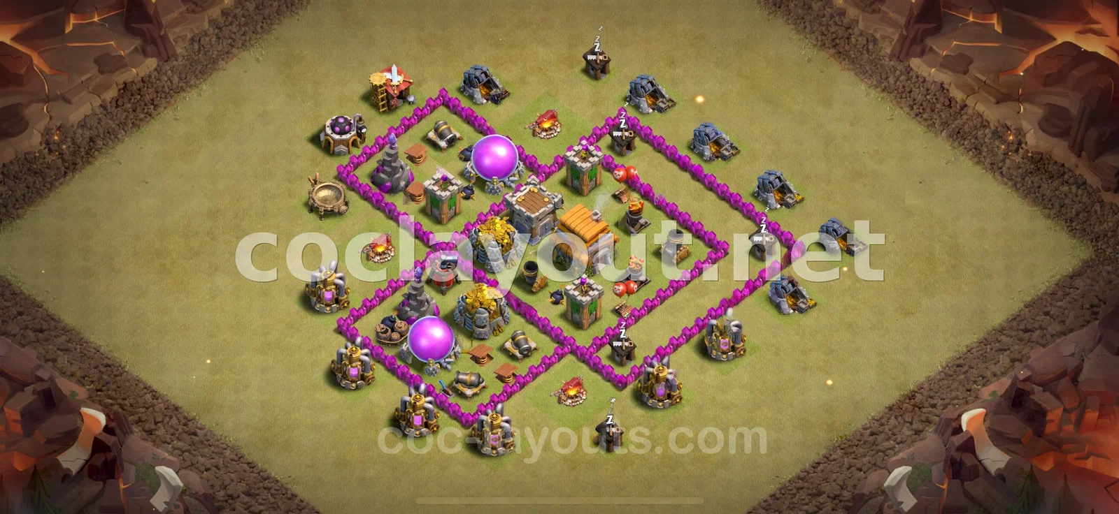 Effective TH6 War Base Layout – TH6 layout preview