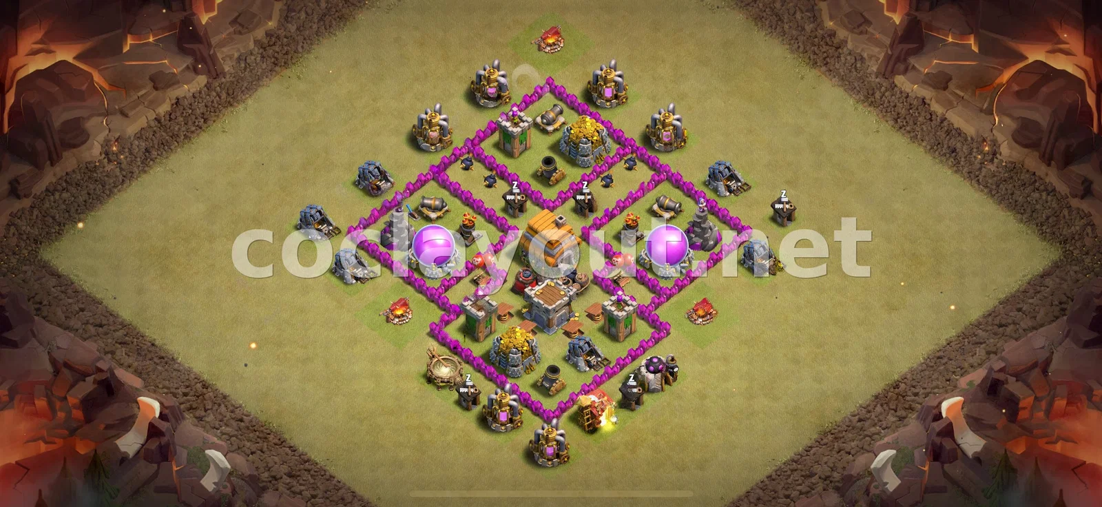 Strategic TH6 War Base Layout – TH6 layout preview